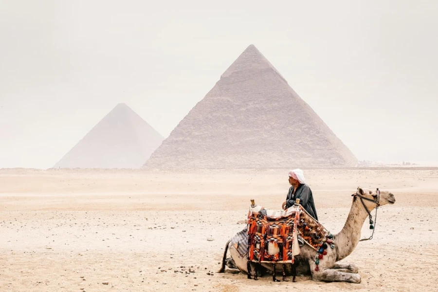 The last remaining of the Seven Wonders of the ancient world, the great pyramids of Giza