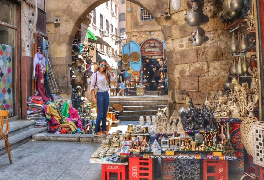Khan El Khalili bazaar visit on Cairo layover sightseeing trip