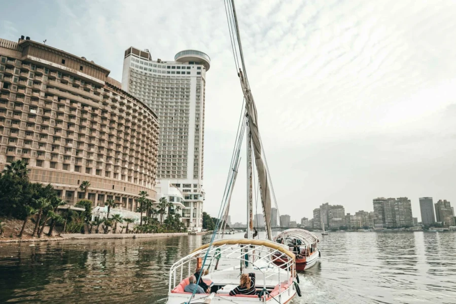 Traditional sailing felucca on the Nile