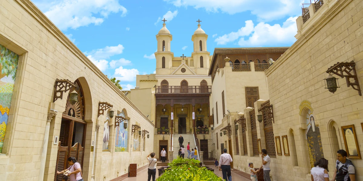 Historic Coptic Cairo landmarks in Egypt