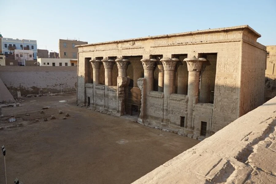 Beautiful entrance of Esna Temple in Luxor, Egypt