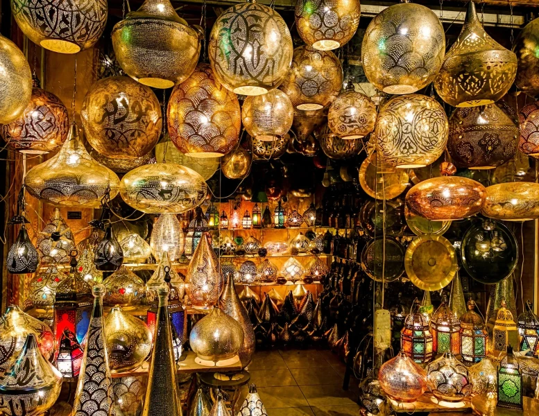Khan El Khalili Bazaar in Cairo with traditional shops and spices