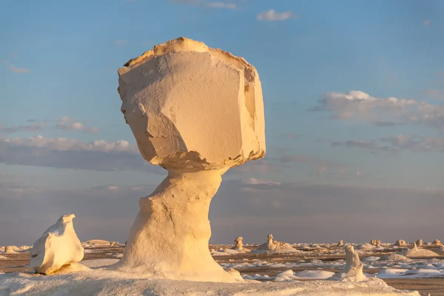 White Desert with natural stone sculptures