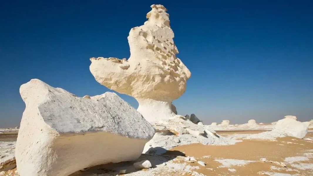 White Desert with natural stone sculptures
