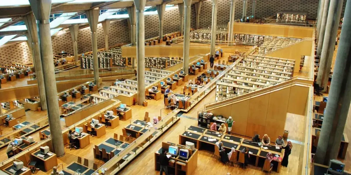 Modern architecture of Alexandria Library
