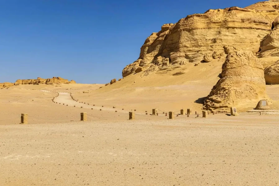Golden sand dunes in Egypt's Fayoum Desert
