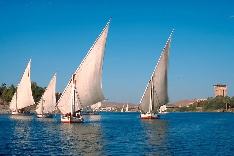 Felucca sailing under the Egyptian sky
