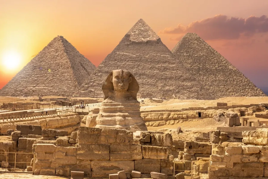 Ancient pyramids under the Egyptian sky