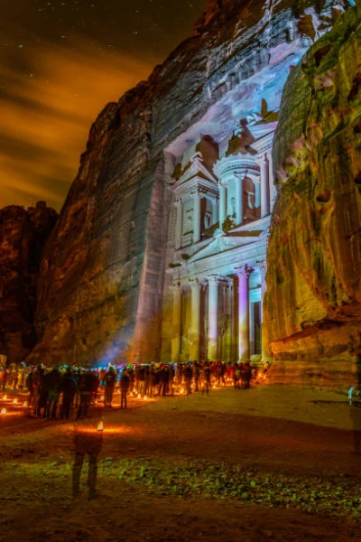 Petra temple in Night
